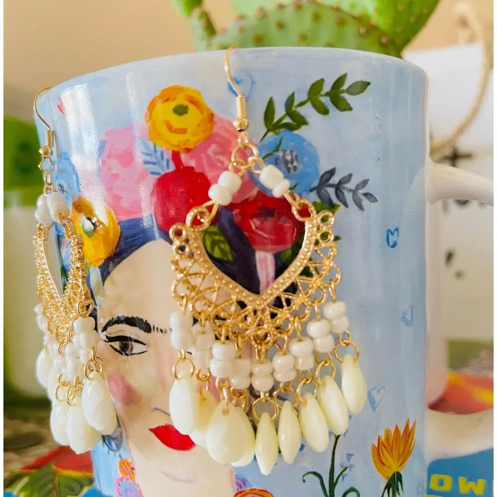 Bohemian Teardrop Fashion Earrings NWOT - Picture 2 of 3